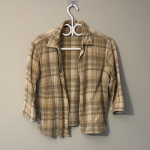 Plaid Button-Up Shirt - Boxy Style
